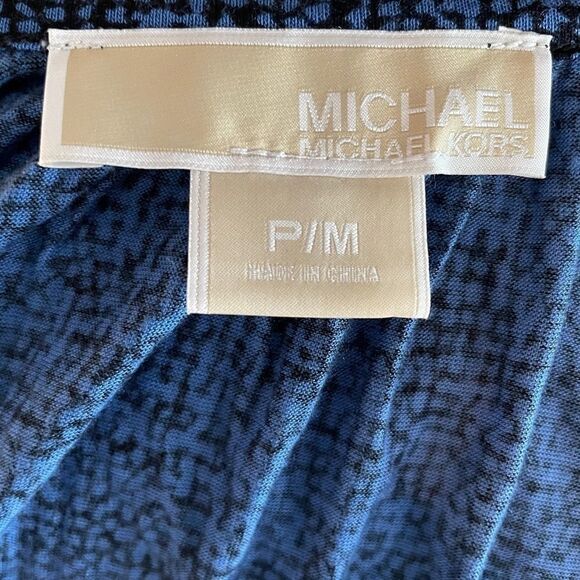 Michal Kors Blue and Black Blouse Top Size PM EUC - Picture 6 of 7